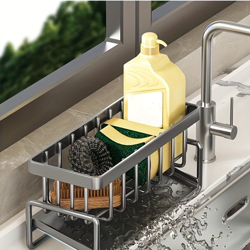 Multi-Functional Kitchen and Bathroom Sink Organizer for Soap Sponges Towels