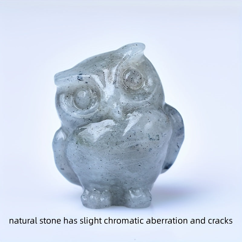 Crystal Carved Owl Figurine for Home Decor and Gift