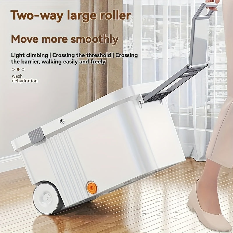 Rotary Mop and Bucket Set with Dual-Drive System, 4 Replacement Heads, Easy Clean