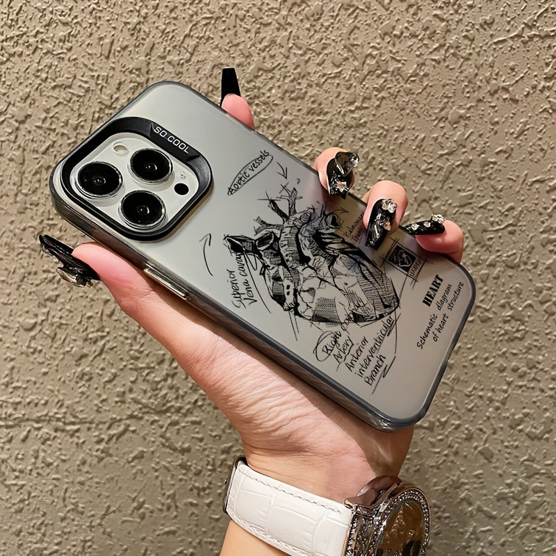 Colorful Heart Pattern TPU Phone Case for iPhone Models with Air Cushion Protection