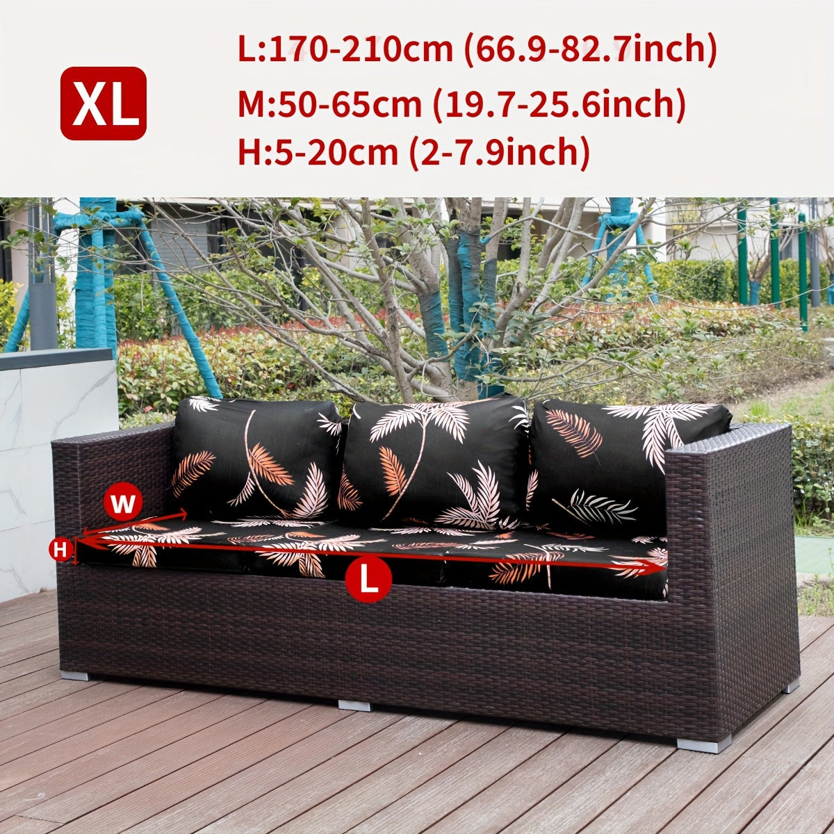 Набор чехлов для подушек для уличного дивана с богемским принтом животных, листьев и цветов