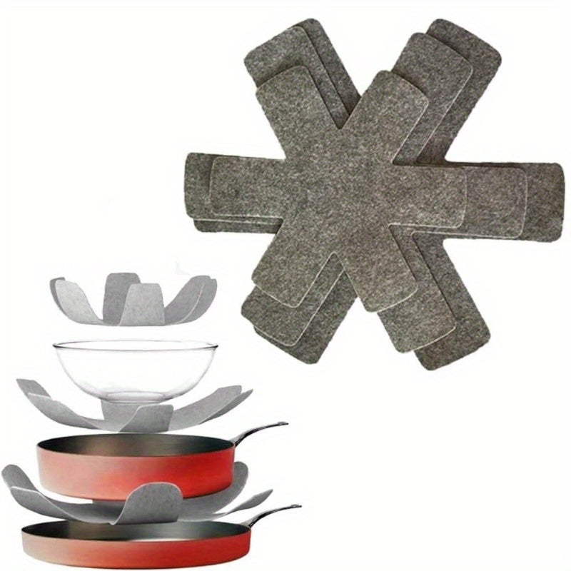 Set of 9 Non-Stick Plush Pads for Pots and Plates Kitchen Cookware Protectors