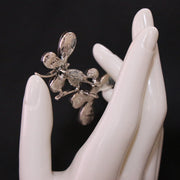 Enamel Butterfly Brooch Pin Silver-Toned Irregular Shape Fashion Accessory