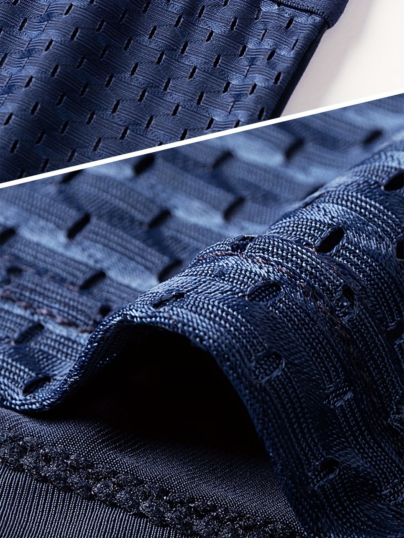 Set de 4 bóxers de malla transpirable para hombre, de color sólido semi-translúcido, con alto contenido de elastano en poliéster