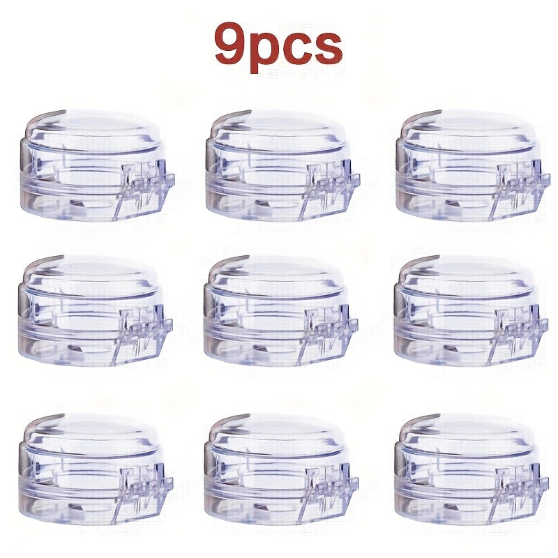 Set of 9 Black Plastic Gas Stove Knob Covers Child Safety Dust Prevention Easy Installation