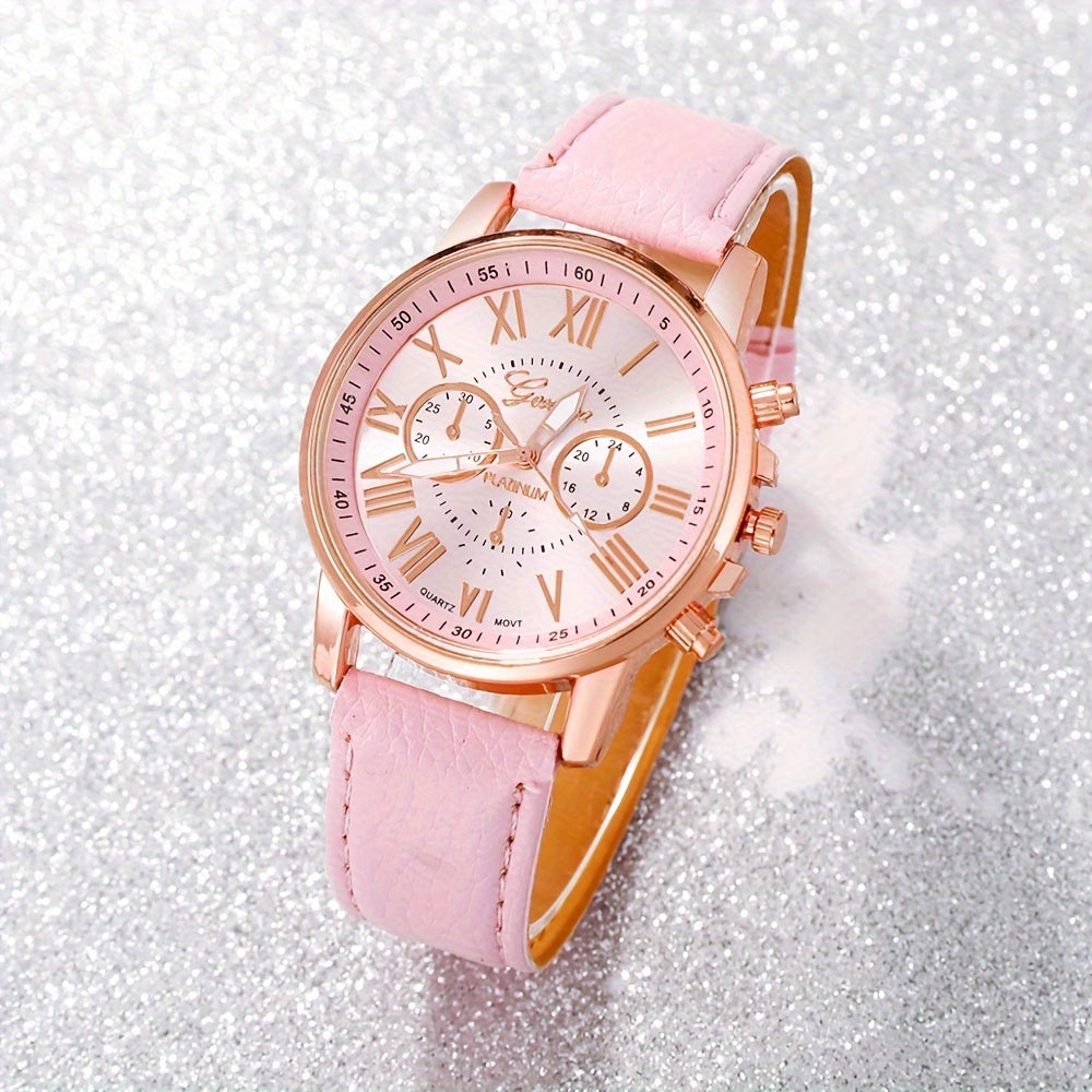 Conjunto de reloj de cuarzo rosa con joyería de colgante de mariposa, regalo para mujeres