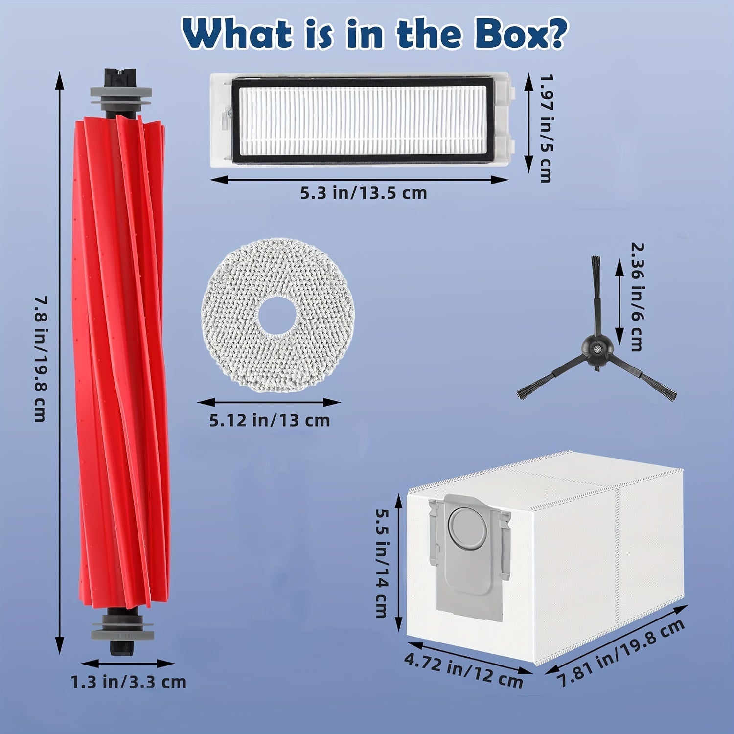 19pcs Vacuum Cleaner Accessory Kit for Roborock Q Revo Series Main Brush Mop Pads Filters