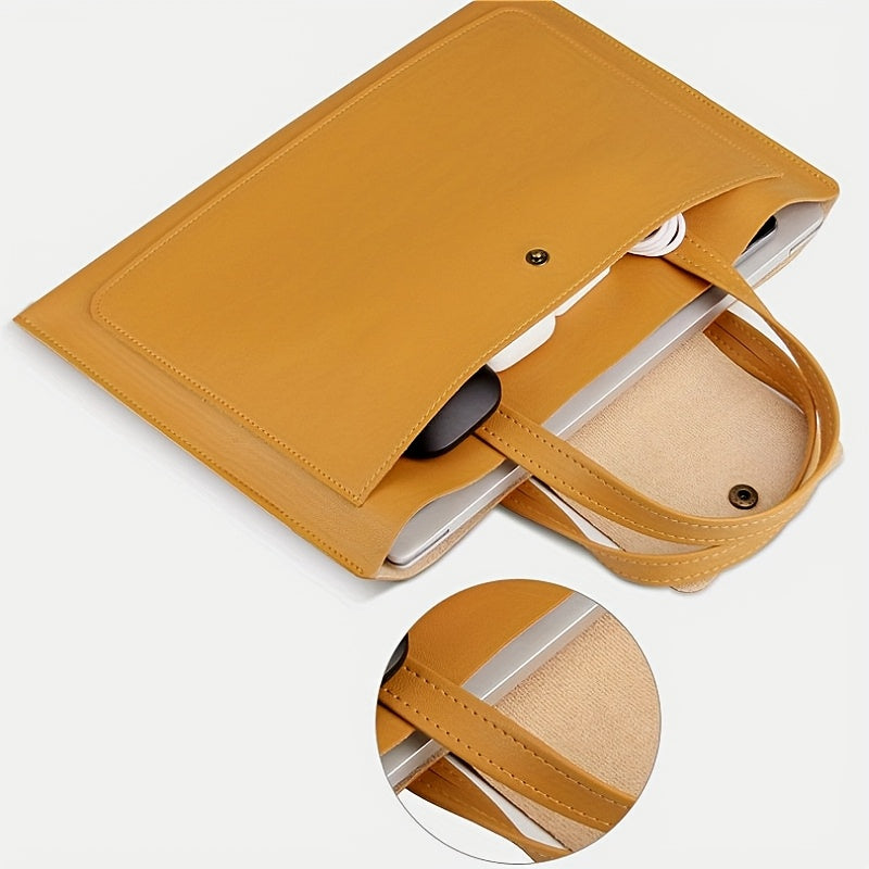 PU Leather Laptop Handbag Waterproof Anti-Fall for 15/16 Inch Laptops in White Black Blue Green