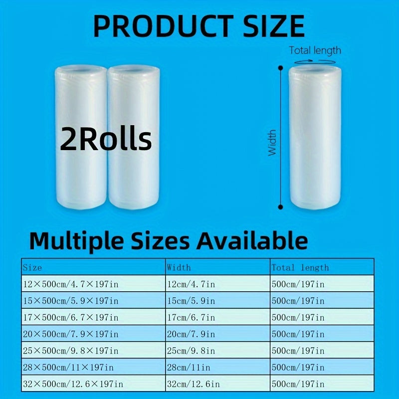 2-Pack BPA-Free Reusable Vacuum Seal Bags for Food Preservation and Sous Vide