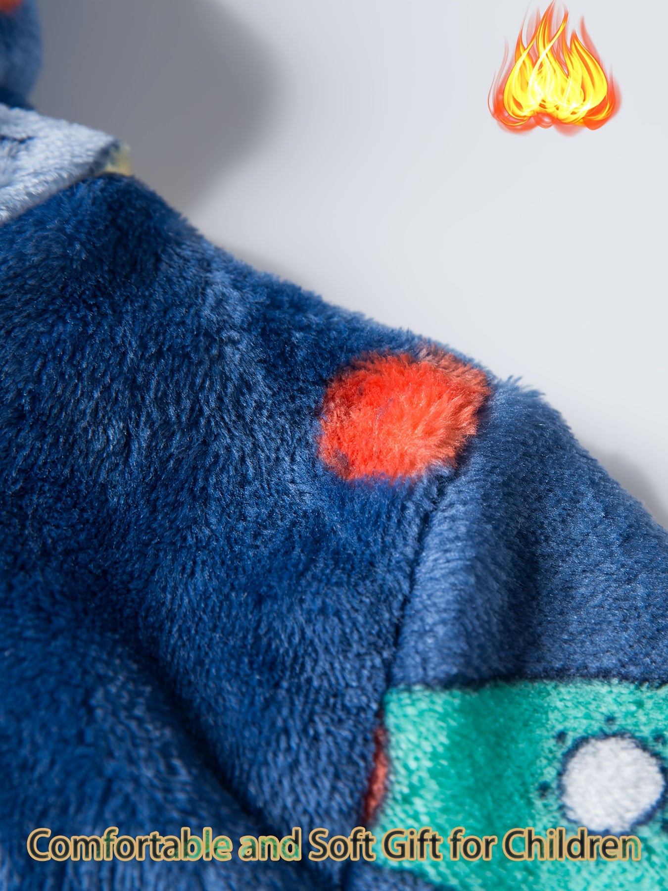 Bolalar uchun kosmik mavzuli flanel hammom kiyimi, kapushonli va choʻntakli, 2-11 yoshdagi bolalar uchun