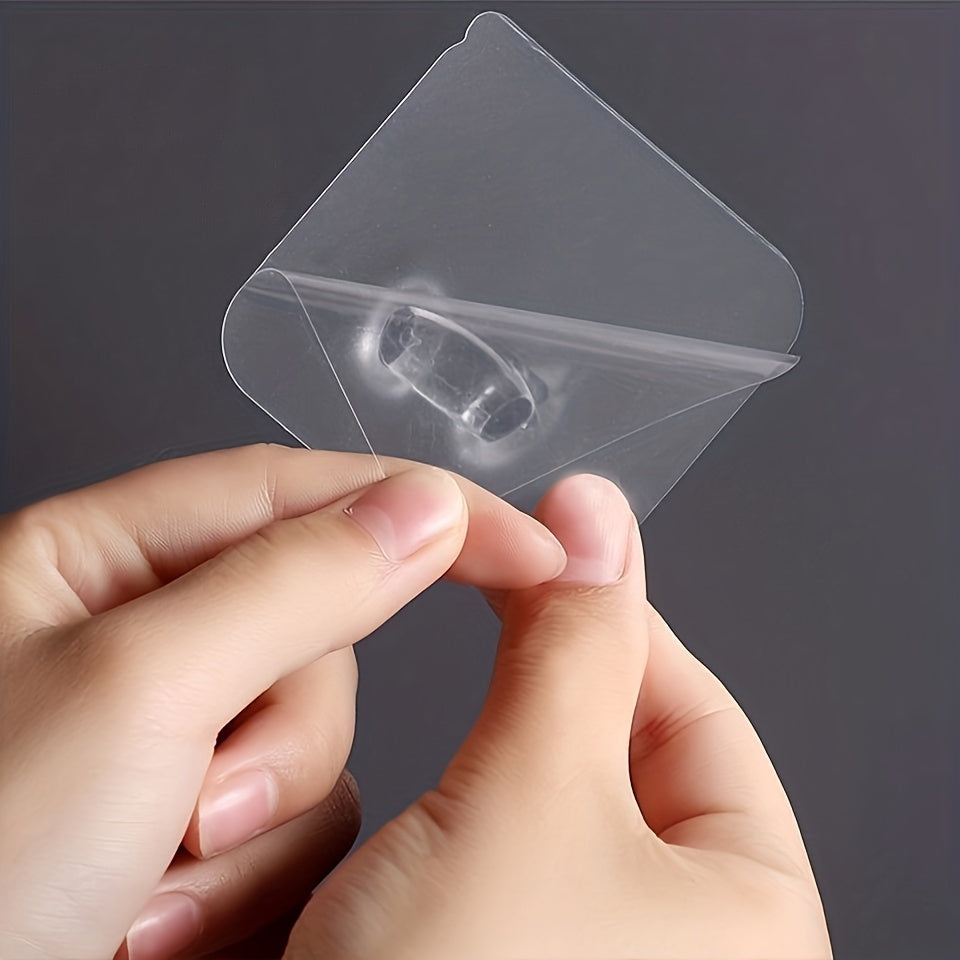 Juego de 4 ganchos de pared de plástico sin taladro, fácil de montar, ganchos modernos de utilidad