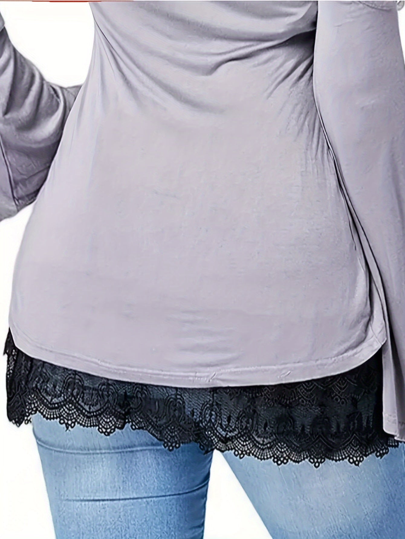 Women's Plus Size Lace Trim Flared Skirt Polyester Solid Color Spring Summer Fall