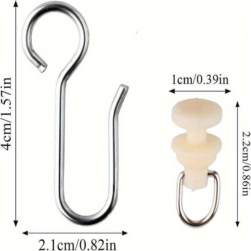 Набор из 100 крючков и скользящих элементов для штор - прочные пластиковые скользящие крючки для душевых, оконных и дверных штор - в комплекте простой набор для установки