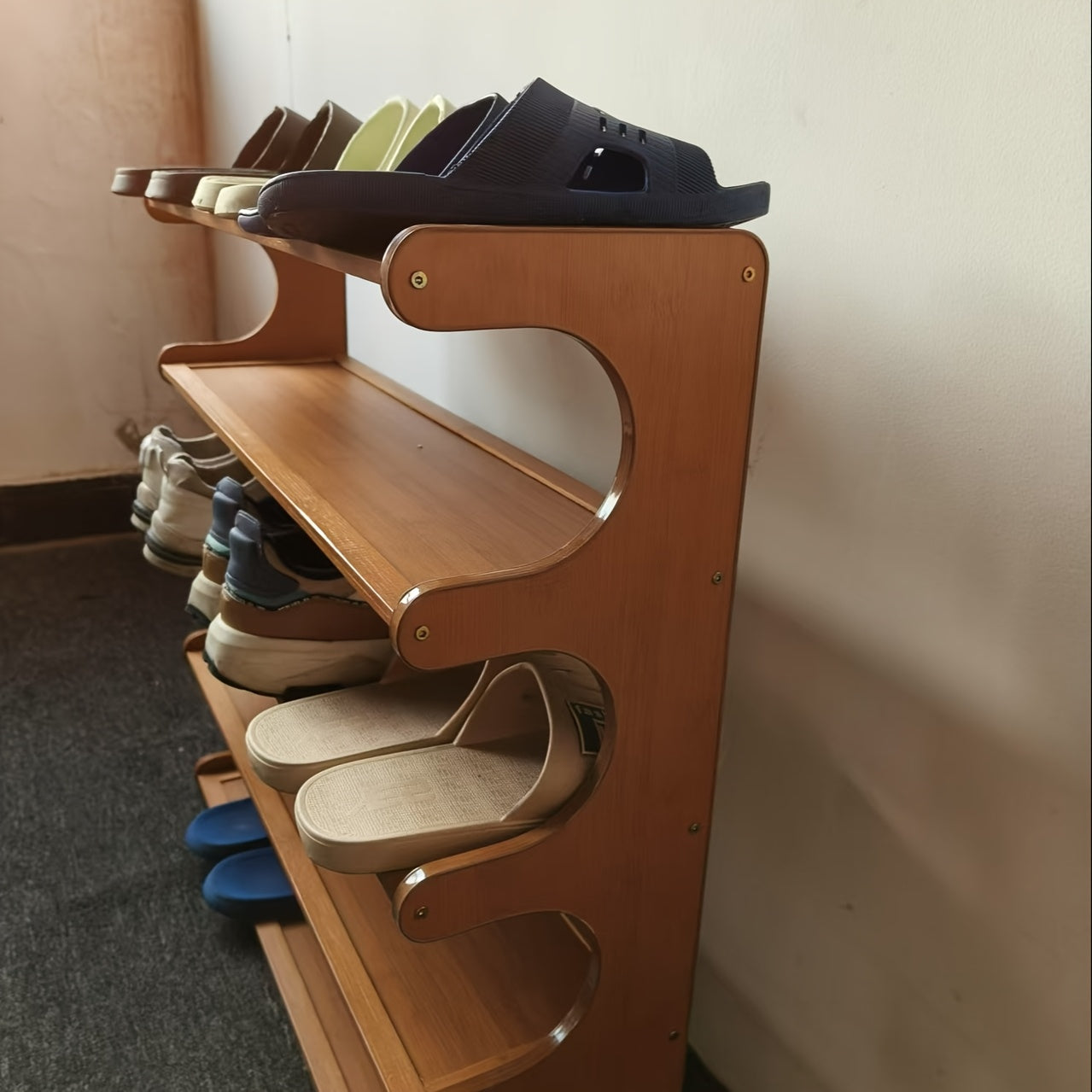 Bamboo Shoe Rack Multi-Layer Storage Space Saver Easy Assembly Entryway Dorm Room