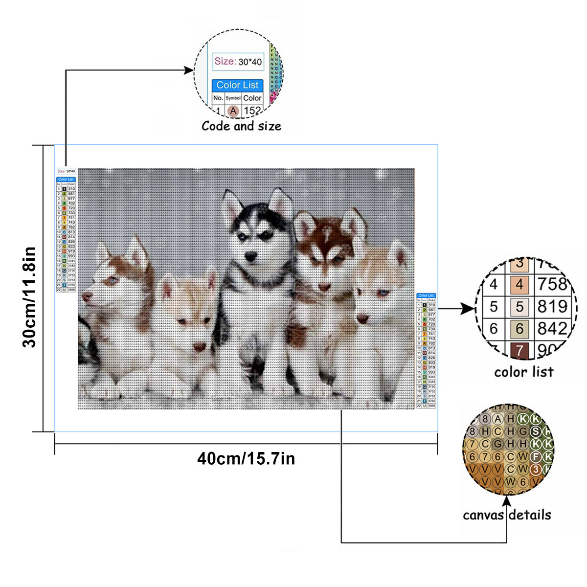 Набор для алмазной живописи с пятью собаками, блестящими овалами, мерцающая тема животных