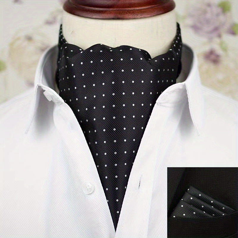 Conjunto de pañuelo de cuello y pañuelo de mano de jacquard con diseño paisley para hombre, perfecto para regalar