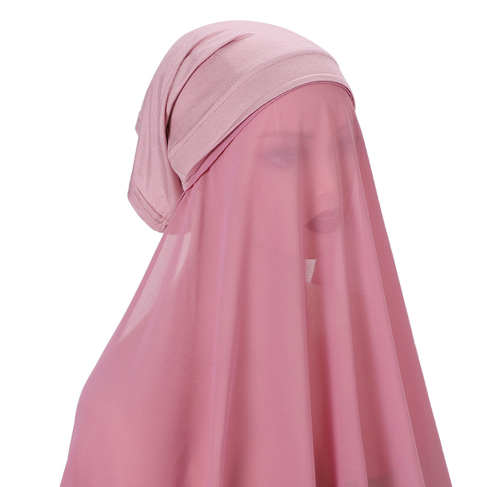 Women's Chiffon Instant Hijab Set with Tube Undercap Lightweight Head Cover