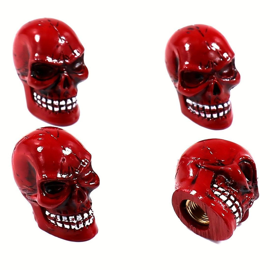 4 dona Oʻlik bosh tishli shlangi ventili qopqogʻi universal moslik avtomobil, yuk mashinasi, mototsikl, velosiped