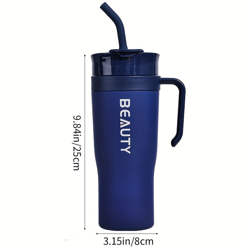 Large Plastic Water Bottle with Straw for Hiking and Outdoor Use
