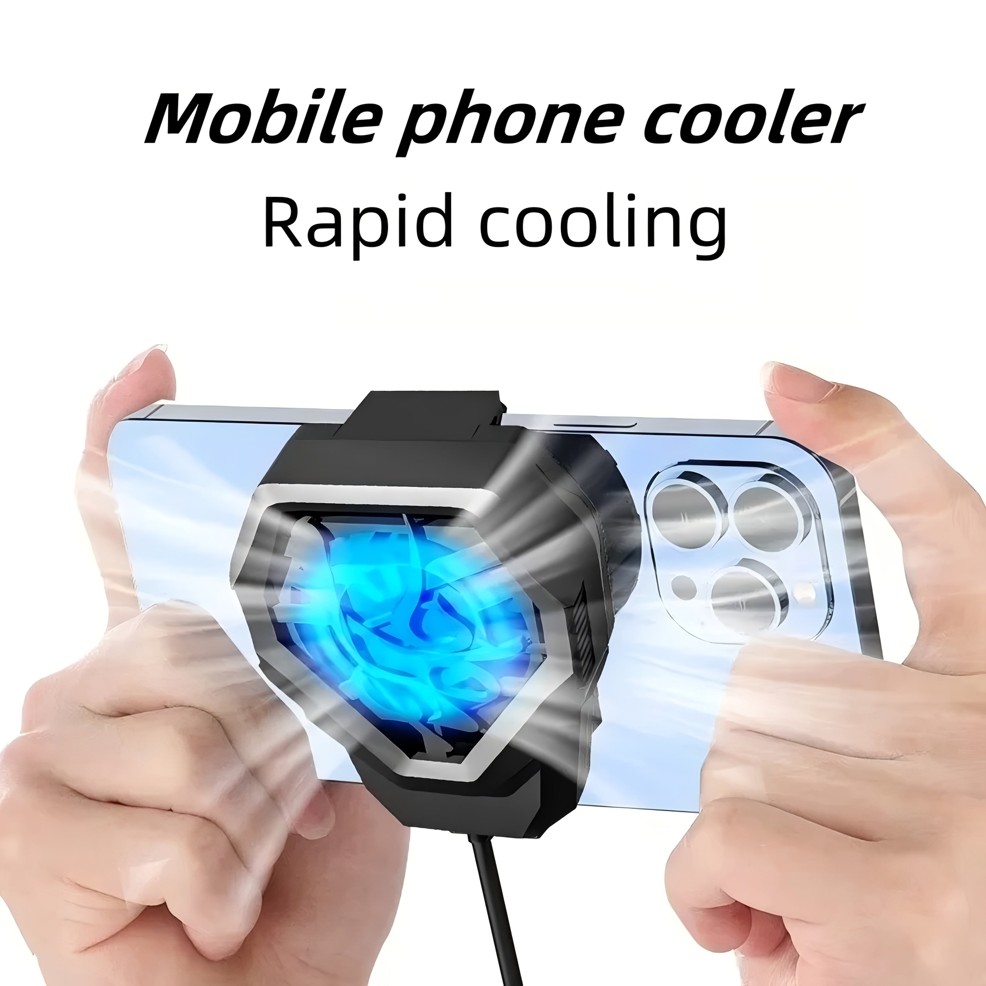 USB-Powered Mobile Phone Cooling Fan Clip-On ABS Material for Smartphones and Tablets