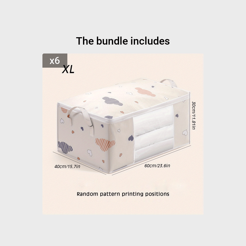 Large Capacity Fabric Wardrobe Storage Bag with Handles for Clothes and Quilts