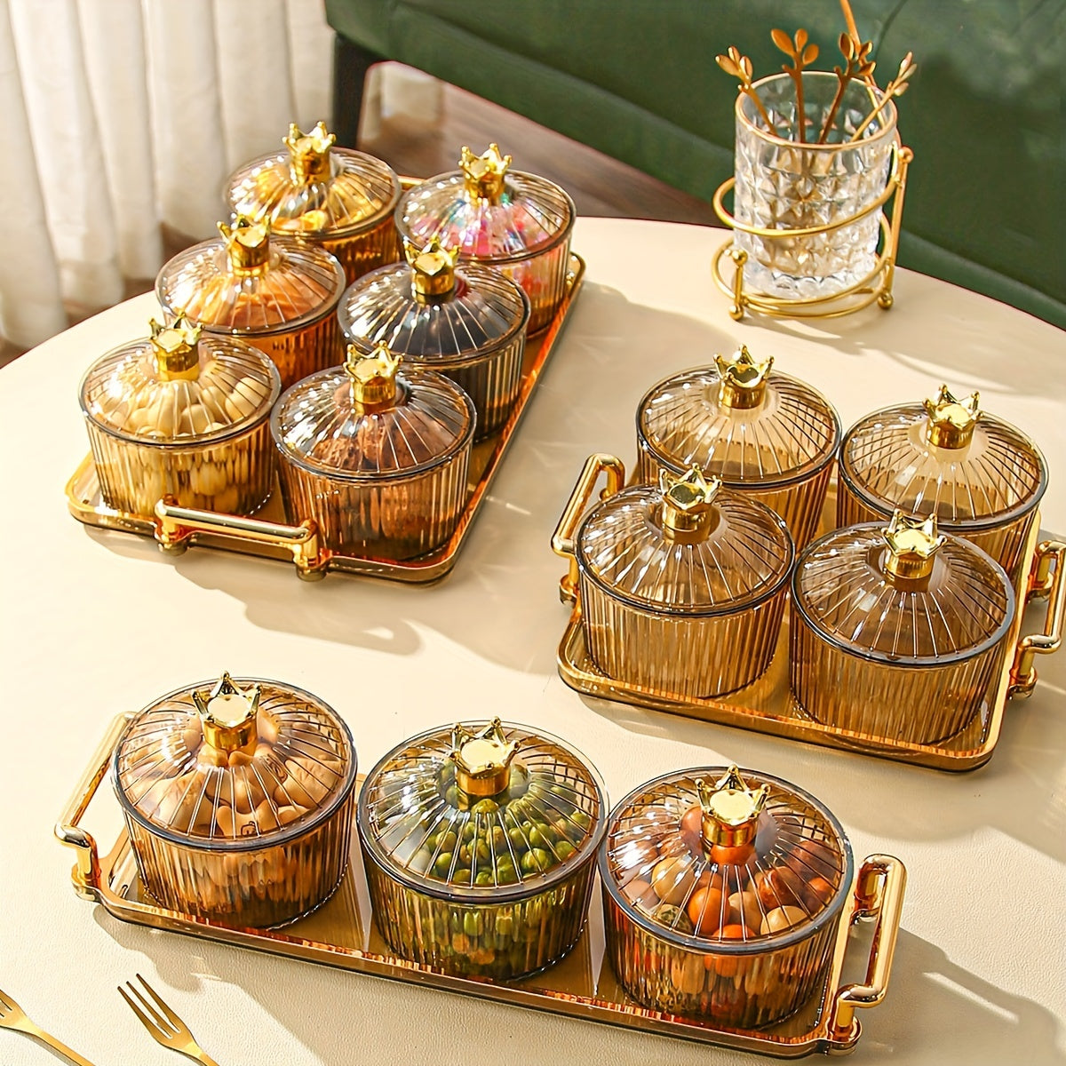 Высококачественная легкая роскошная коробка для конфет с герметичной банкой для хранения 3, 4 или 6 бутылок на подносе.