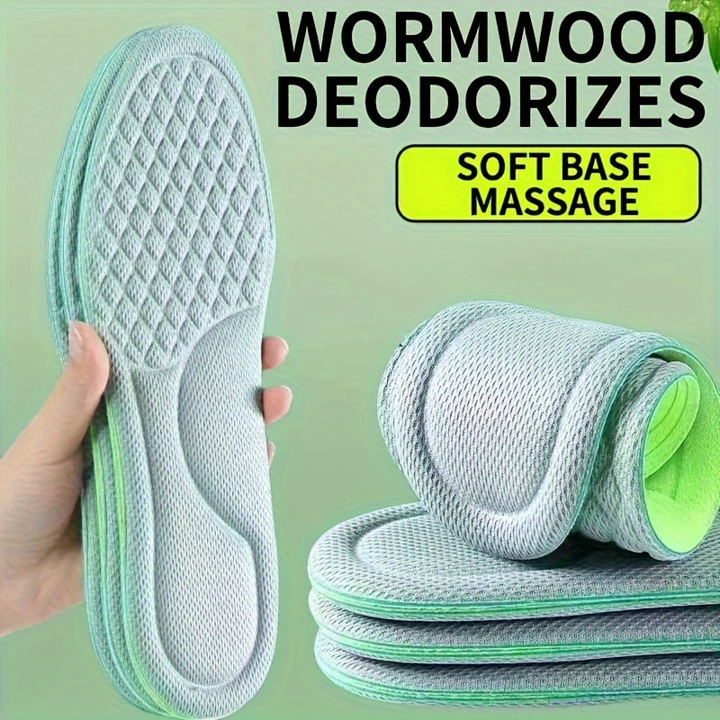 Unisex Memory Foam Insoles Odor-Removing Shock Absorbing for Sports Casual