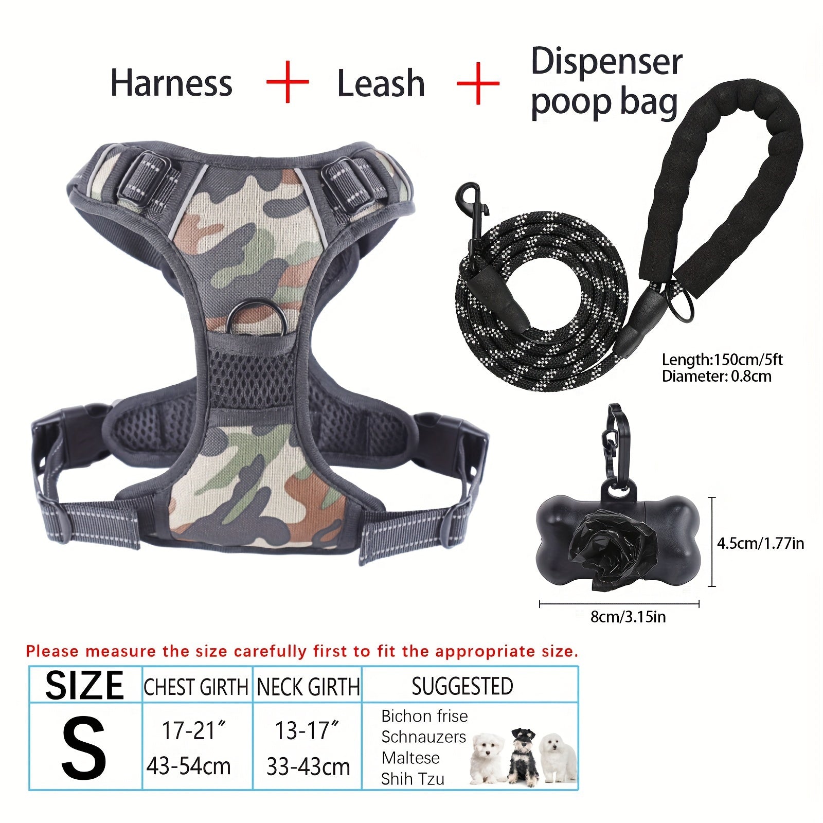 No-Pull Dog Harness and Leash Set with Reflective Features for Medium and Large Dogs