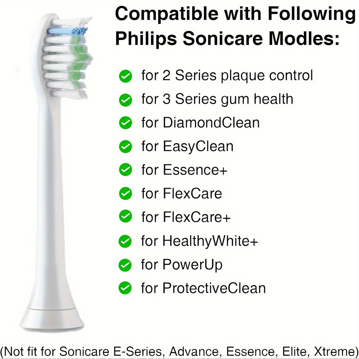 4 ta to'plam Elektr tozalash cho'tkasi boshlari Sonicare ultrasonik almashtirish cho'tka boshlariga mos keladi