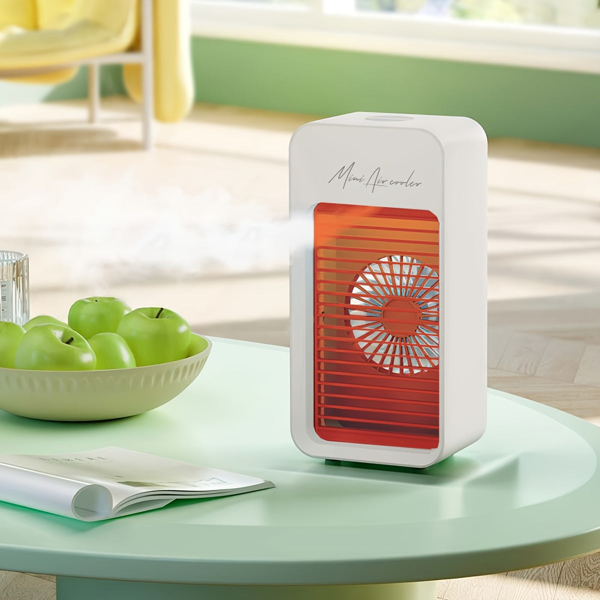 Portable Evaporative Air Cooler Fan with 4 Speeds Quiet Humidifier USB Battery Powered Rechargeable Lithium Adjustable Head for Home Office Camping