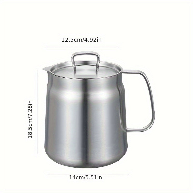 Stainless Steel Oil Filtering Set 3 Pieces 2L Container Fine Mesh Screen