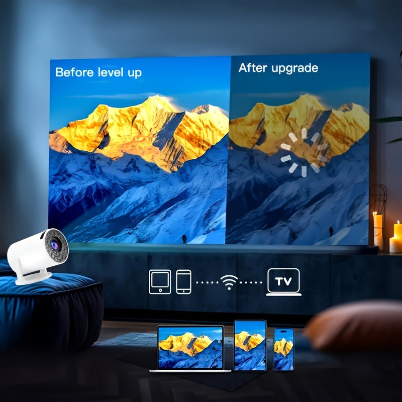 Portable Smart Projector with WiFi 180° Rotatable Full HD 3D Ready