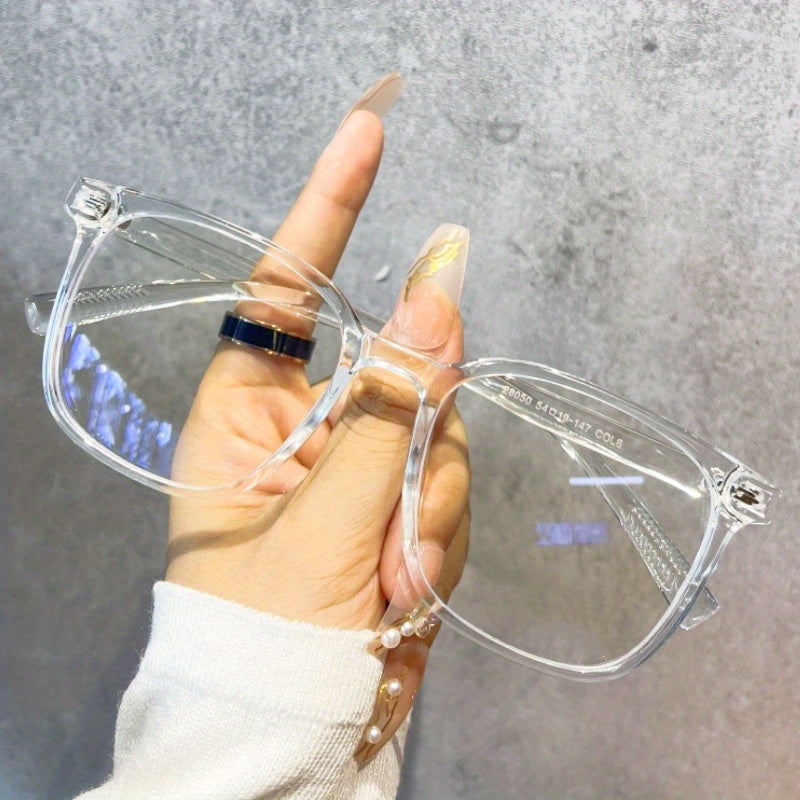Унисекс квадратные очки с прозрачными линзами и деталями с кисточками, анти-голубой свет, каркас из PC