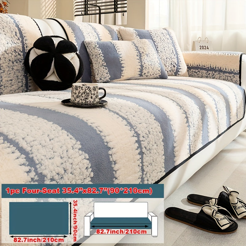 Современная плюшевая накидка на диван дышащая противоскользящая моющаяся подходит для различных размеров диванов для дома и офиса