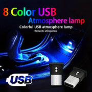 Luz de ambiente LED para interior de coche, lámpara de neón de 8 colores que cambia, enchufar y usar