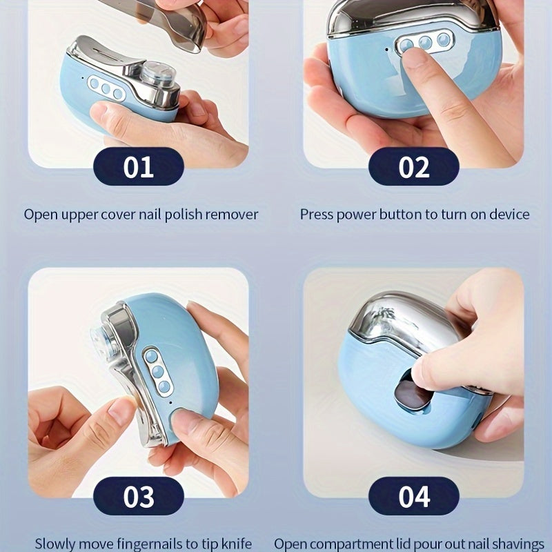 USB перезаряжаемый маникюрный набор с LED-лампой и шлифовальным инструментом, литиевая батарея в комплекте