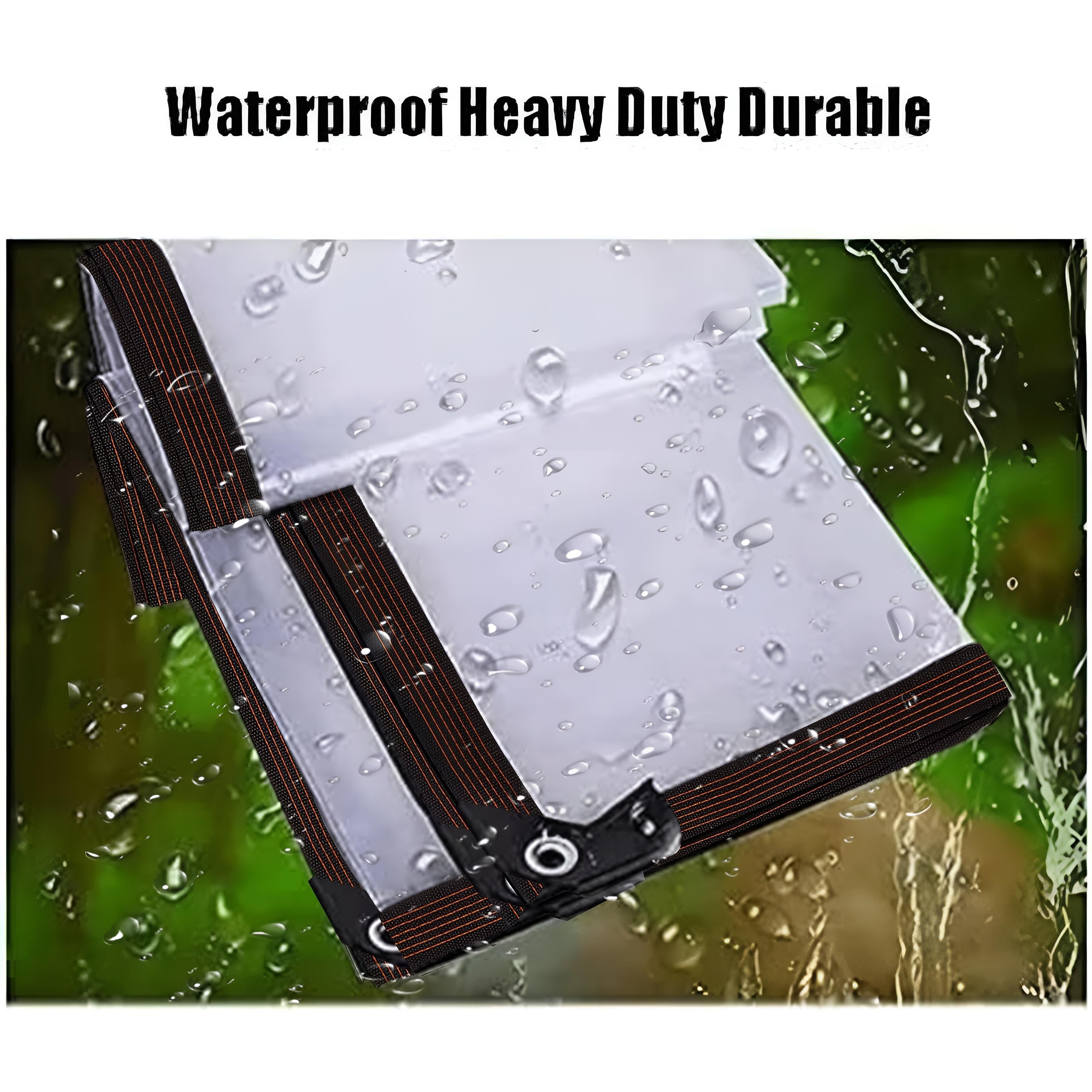 HDPE Transparent Tarpaulin All-Weather Outdoor Waterproof Cover Durable UV Stable Easy Setup