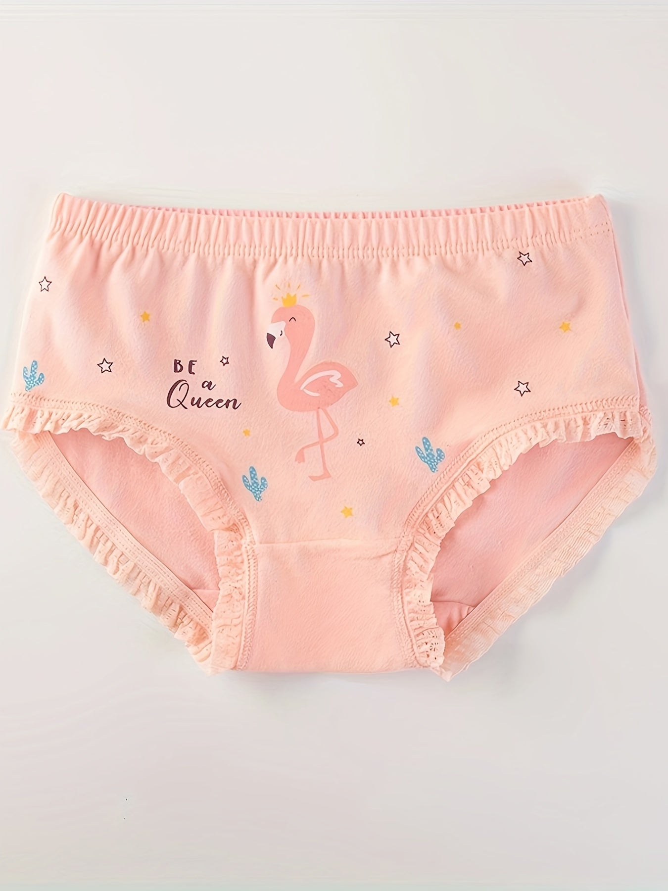 5 dona yumshoq, cho'ziluvchan paxta ichki kiyim qizlar uchun, chiroyli dizaynlar va dantel bezaklari bilan, barcha mavsumlarda qulaylik ta'minlaydi.