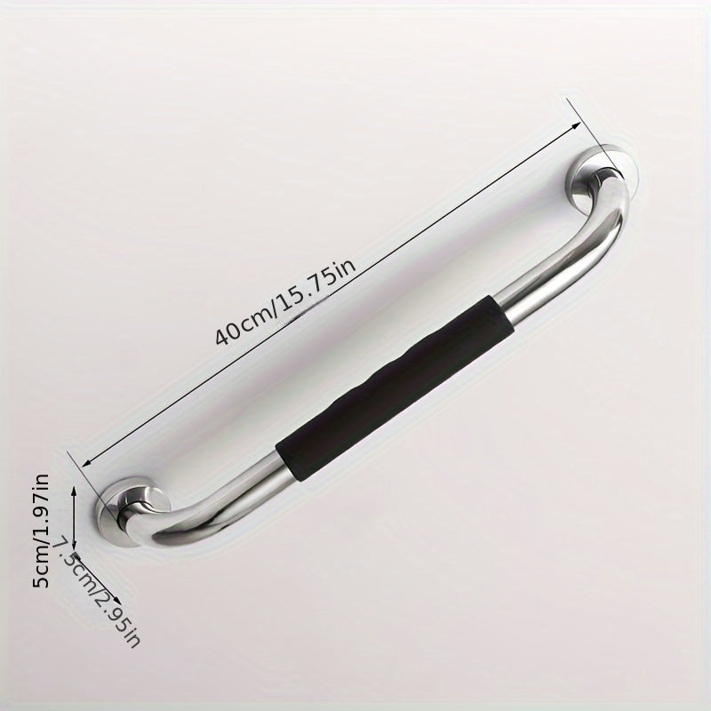 Silliq zanglamas po'latdan yasalgan hammom qo'l tutqichi, xavfsizlik va qulaylik uchun silikon tutqich bilan.