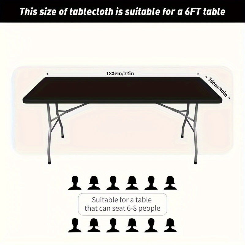 Stretch Fitted Polyester Spandex Tablecloth for 182.88cm Tables Indoor Outdoor
