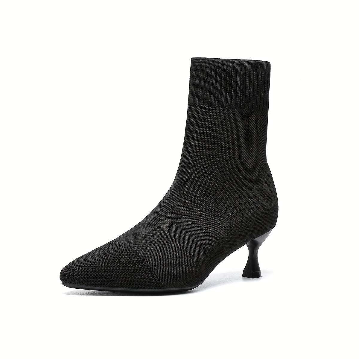 Women's Solid Color Breathable Fabric Ankle Boots Pointed Toe Stilettos