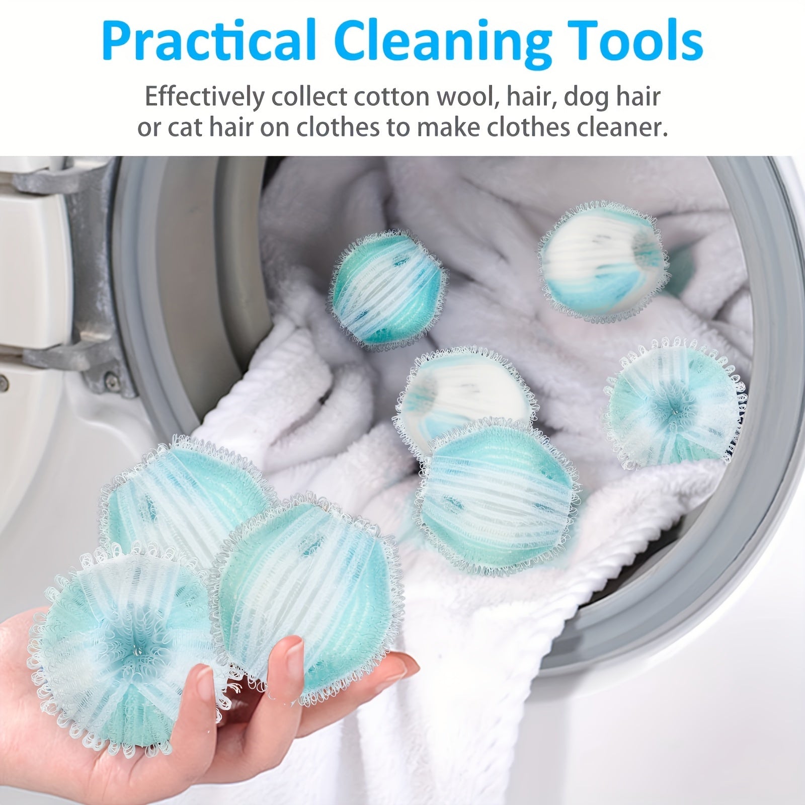 5-Pack Reusable Pet Hair Remover Balls for Laundry and Cleaning