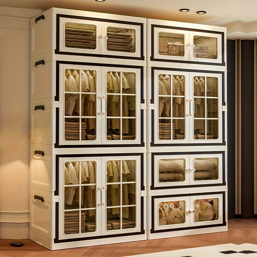 Multifunctional Plastic Storage Cabinet with Wheels for Bedroom Kitchen Bathroom