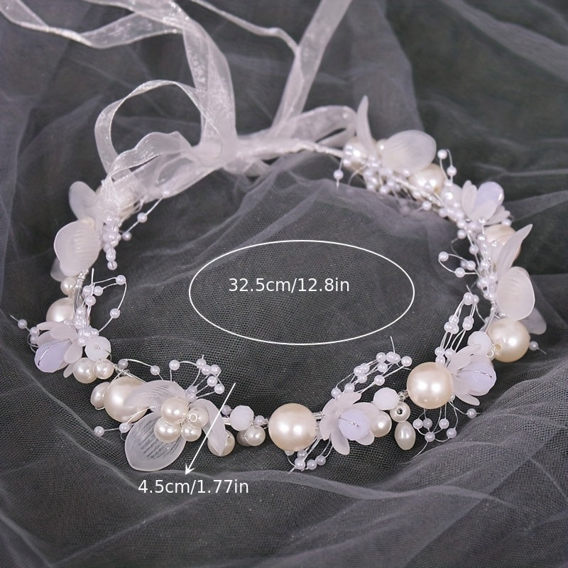 Women’s Angel-Inspired Headband with Faux Pearls for Daily Wear and Parties