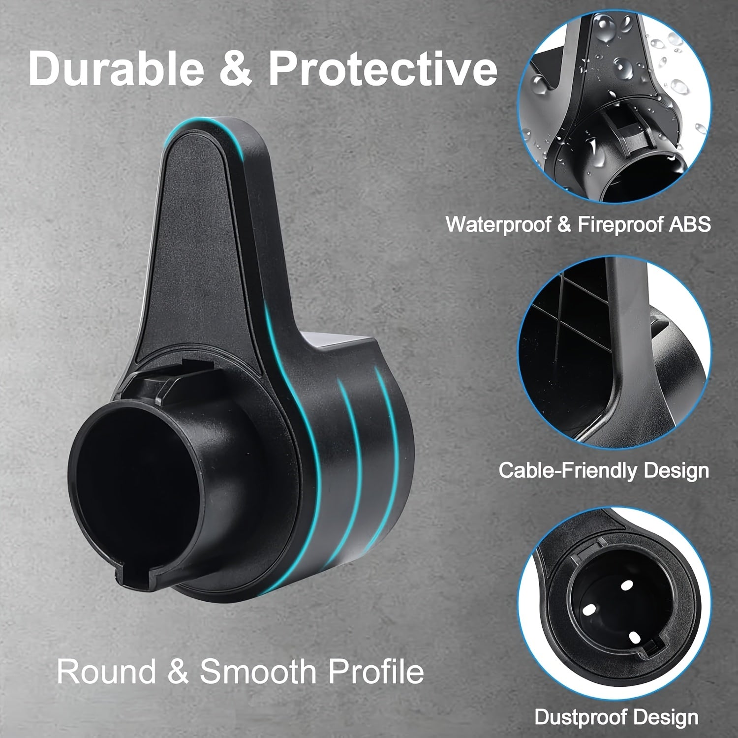 Soporte de pared para cable de carga EV para J1772, organizador de cables, gancho de pared