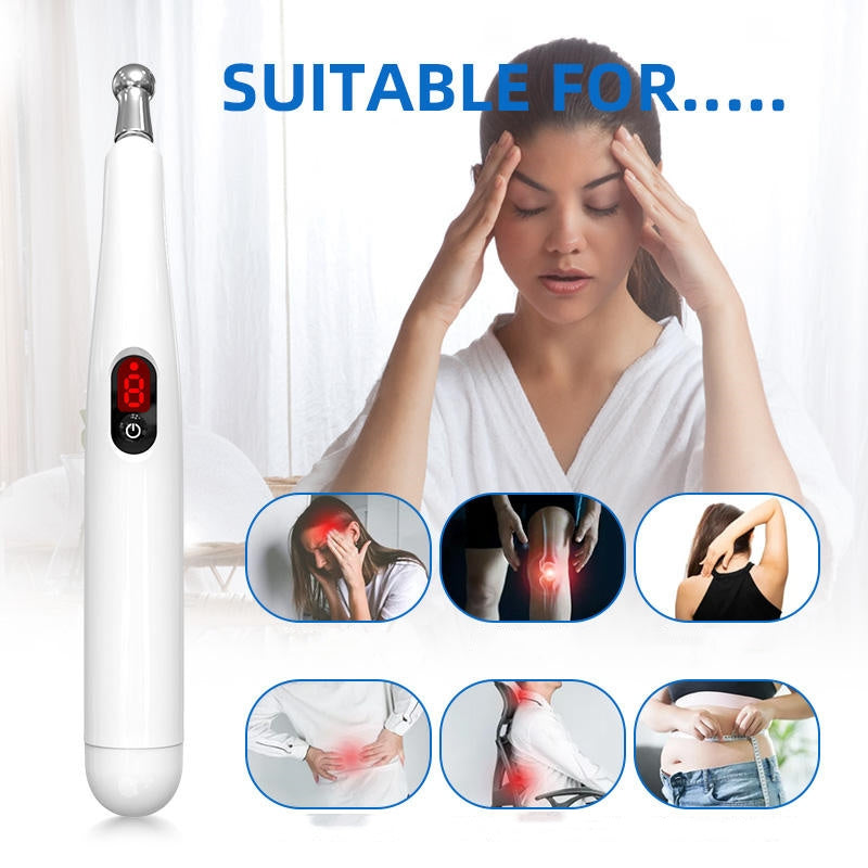 Bolígrafo de masaje eléctrico con 9 velocidades, recargable por USB, portátil para pies, manos y articulaciones