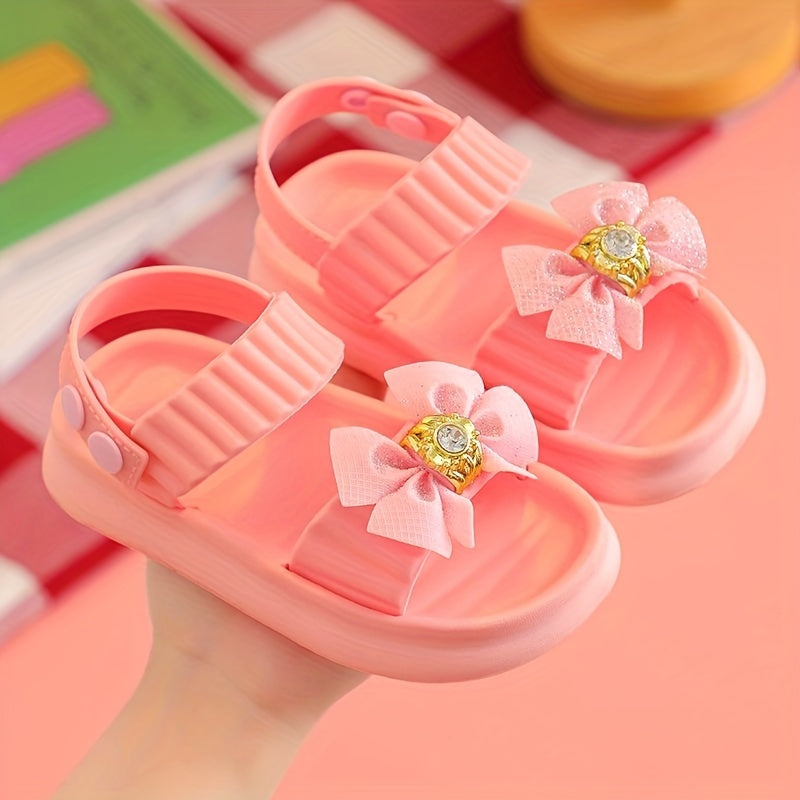 Girls' Bowknot Sandals Low Top EVA Open Toe Indoor Outdoor