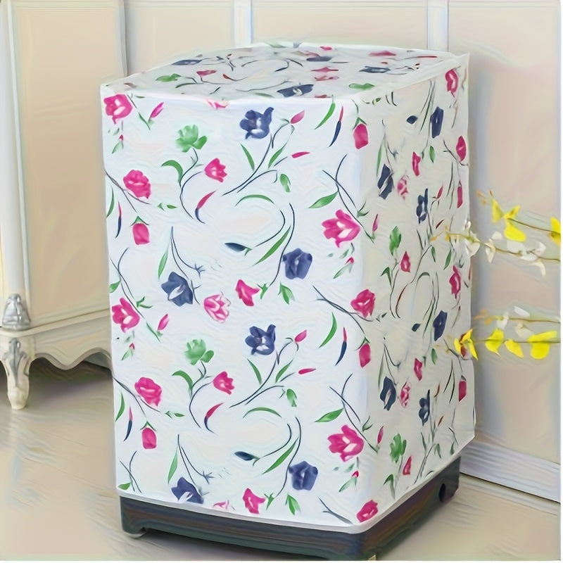 Cubierta de PEVA floral premium para lavadora para tambores de carga frontal, resistente a los rayos UV, uso en balcón, 2 piezas