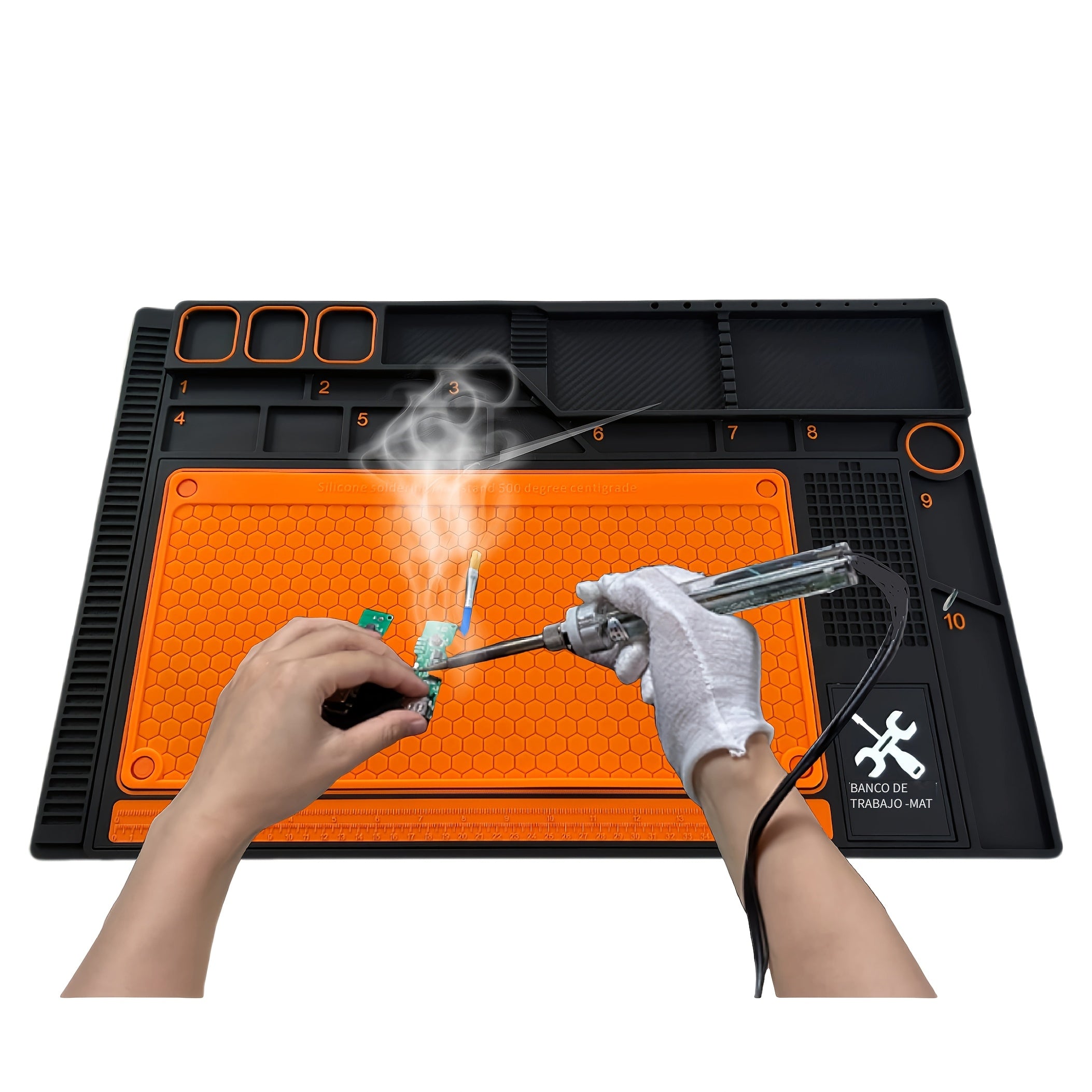 Silicone Soldering Mat Set Anti-slip Heat Resistant Insulation Workbench Tools