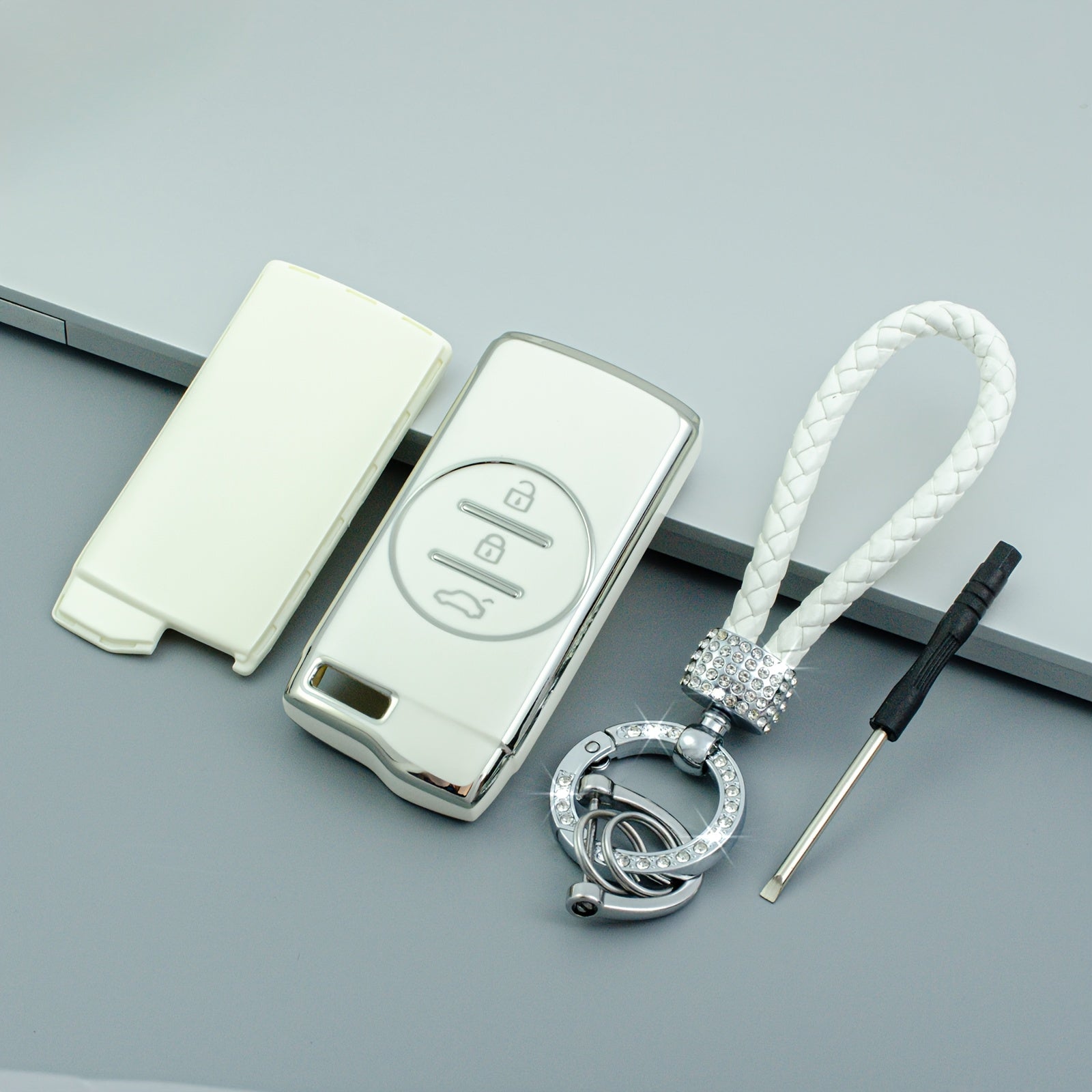 Universal Soft TPU Key Fob Cover with Keychain for Vehicles